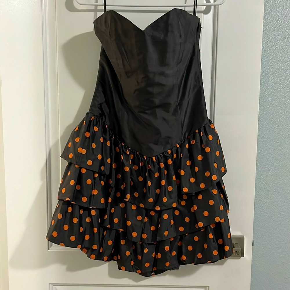 Adorable fine silk classic look polkadot party dress